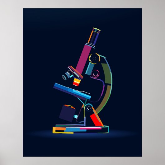 Poster Microscope multicolore (Devant)