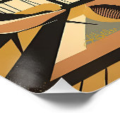 Poster Mid Century Interior Design Autumn Hues Livingroom (Coin)