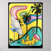 Poster Mid Century Mod Fun au soleil sur une peinture sur (Devant)