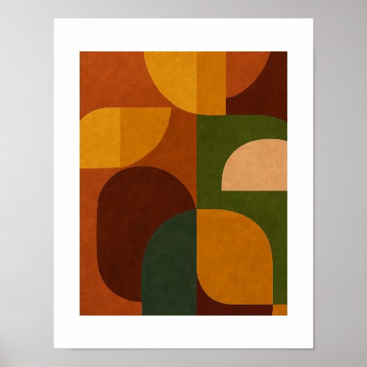 Poster Mid-Century Modern Abstract Composition (Devant)
