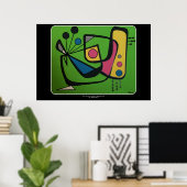 Poster 'Mid Century Modern Abstrait num 4' sur un (Bureau à domicile)