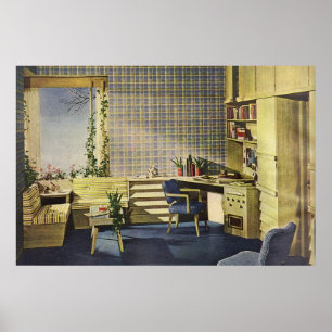 Poster Mid Century Modern Den