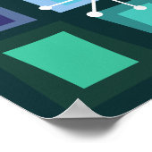 Poster Mid Century Moderne 30e anniversaire Turquoise (Coin)