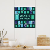 Poster Mid Century Moderne 30e anniversaire Turquoise (Cuisine)