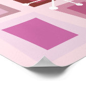 Poster Mid Century Moderne 40e Anniversaire rose (Coin)