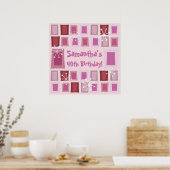 Poster Mid Century Moderne 40e Anniversaire rose (Cuisine)