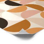 Poster Mid Century Moderne Rétro Motif Brown Tons de la T (Coin)