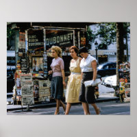 Mid Century Moderne Trois Femmes Paris Rue Fashio
