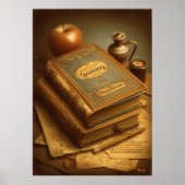 Poster Mid-Century Retro Geometry Book – Timeless Knowled (Devant)