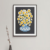 Poster Mid Mod White Blooms