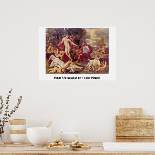 Poster Midas Et Bacchus Par Nicolas Poussin (Cuisine)