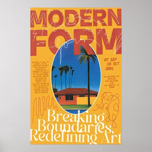Poster Midcentury Modern Palm Springs Print 2001 LA (Devant)