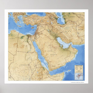 Poster Middle East Map 1993