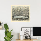 Poster Middletown, CT Carte panoramique - 1877 (Bureau à domicile)