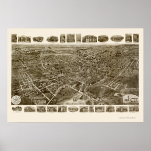 Poster Middletown, NY Carte panoramique - 1921