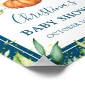 Poster Midnight Blue Pumpkin Fall Baby Shower Welcome (Coin)