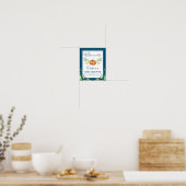 Poster Midnight Blue Pumpkin Fall Baby Shower Welcome (Cuisine)