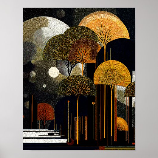 Poster MIdnight Forest #4 - 4x5 Digital Download (Devant)