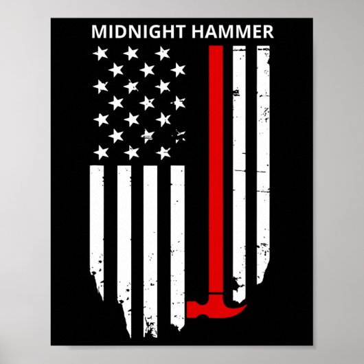 Poster Midnight Hammer B-2 Stealth Jet Operation Usa Flag (Devant)
