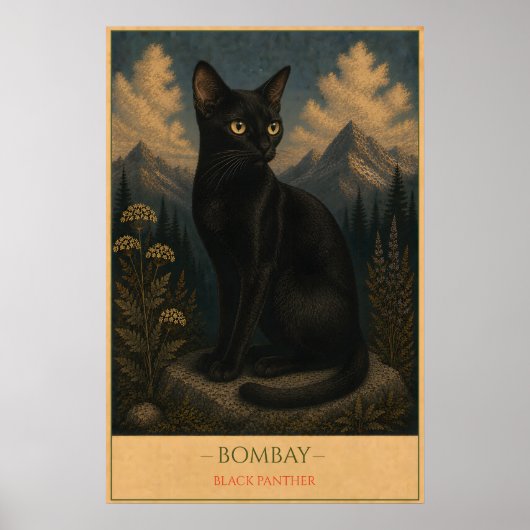 Poster Midnight Majesty: Bombay Cat (Devant)