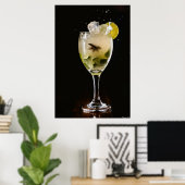 Poster Midnight Mojito : Cocktail Dynamique avec Glace et (Bureau à domicile)