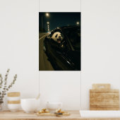 Poster Midnight Ride – Drôle de Panda dans un Mur de Voit (Cuisine)