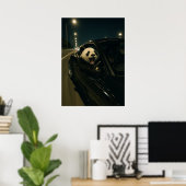 Poster Midnight Ride – Drôle de Panda dans un Mur de Voit (Bureau à domicile)