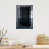 Poster Midnight Slate Color Field Abstract Modern Wall (Cuisine)