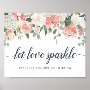 Poster Midsummer Floral Wedding Sparkler Sendoff Sign