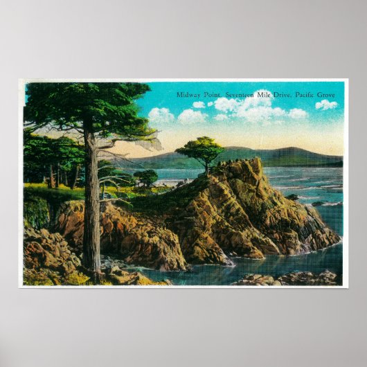 Poster Midway Point sur Seventeen Mile Drive (Devant)