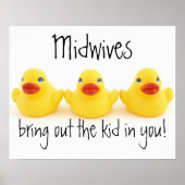 Poster Midwids et canards jaunes en caoutchouc (Devant)