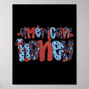 Poster Miel américain graphique patriotique mignon 4 juil