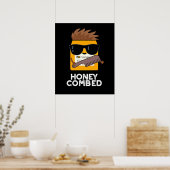 Poster Miel Composé Funny Miel Pun Dark BG (Cuisine)