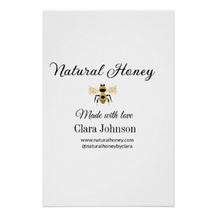 Poster miel naturel miel fait maison miel de ruches ajout