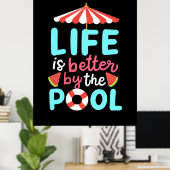Poster Mieux Vivre Au Bord De La Piscine (Bureau à domicile)