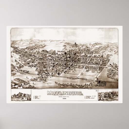 Poster Mifflinburg, PA 1884 (Devant)