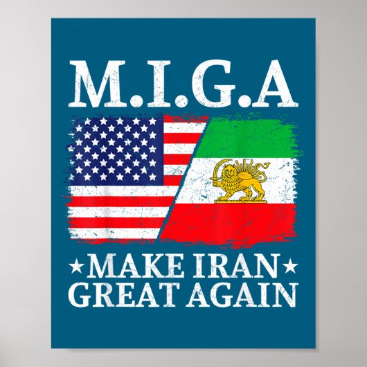 Poster Miga Make Iran Great Again Illustration (Devant)