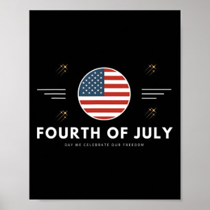 Poster Mignon 4 juillet 4 juillet Drapeau américain États
