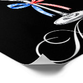 Poster Mignon 4 juillet Drapeau américain Martini Queue (Coin)