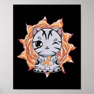 Poster Mignon Anime Chat Américain à Poil Court Sensibili