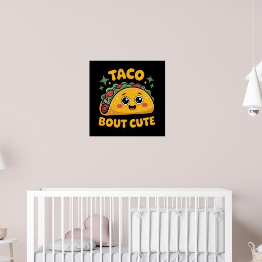 Poster Mignon art de mot de taco de bébé unisexe  (Pépinière 2)