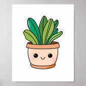 Poster Mignon Art de Plante en Pot Dessinée à la Main dan (Devant)