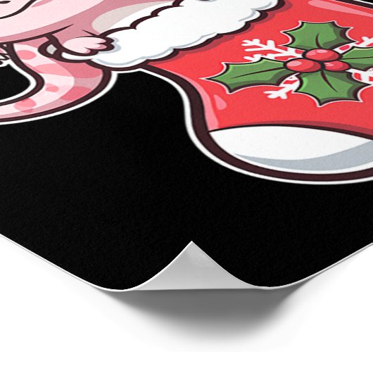 Poster Mignon Axolotl pour Noël Axolotl (Coin)