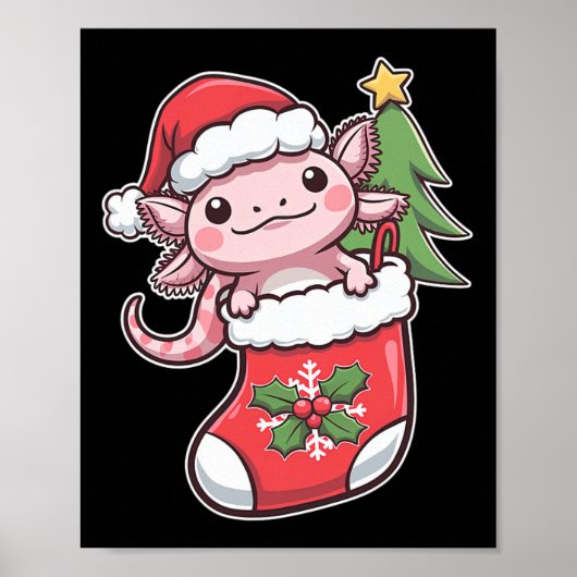 Poster Mignon Axolotl pour Noël Axolotl (Devant)