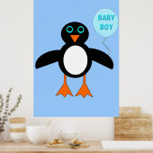 Poster mignon Bébé Petit Garçon Pingouin (Cuisine)