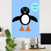 Poster mignon Bébé Petit Garçon Pingouin (Bureau à domicile)