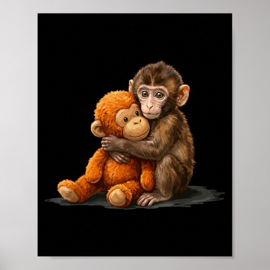 Poster Mignon bébé singe coup de poing mème Mignon bébé s (Devant)