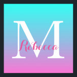 Poster mignon caisson ombre sirène rose Fuchsia turquoise<br><div class="desc">mignonette cailleté ombre sirène rose Fuchsia turquoise accessoires de mode. Accessoires maison pastel rose et turquoise ombre.</div>