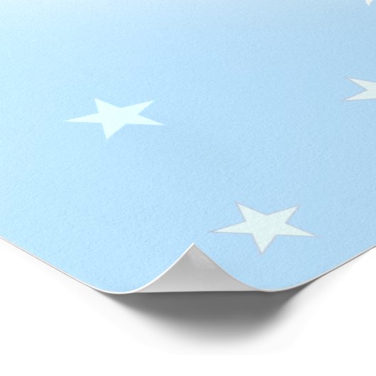 Poster Mignon chat blanc visage sur bleu clair (Coin)