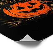 Poster Mignon Chat Noir Citrouille Jack O Lantern Kitty D (Coin)